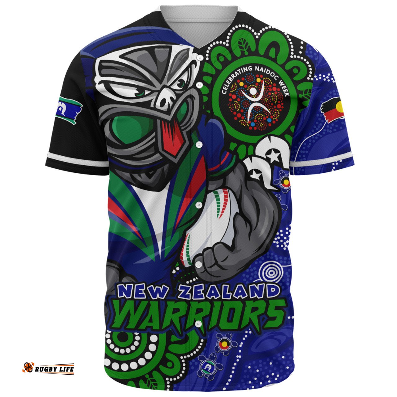 Amazing Aussie New Zealand Warriors Power Through Generations NAIDOC Edition Baseball Shirt