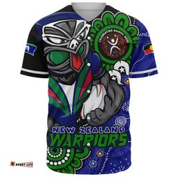 Amazing Aussie New Zealand Warriors Power Through Generations NAIDOC Edition Baseball Shirt
