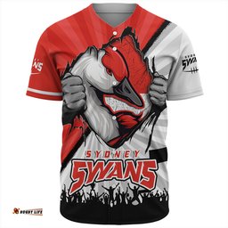 Amazing Aussie Sydney Swans Breaking Through Fan Design Baseball Shirt