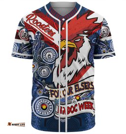 Amazing Aussie Sydney Roosters Naidoc Week Custom Sydney Roosters Naidoc WeekFor Our Elders Dot Art Style With Lizard Baseball Shirt