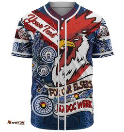 Amazing Aussie Sydney Roosters Naidoc Week Custom Sydney Roosters Naidoc WeekFor Our Elders Dot Art Style With Lizard Baseball Shirt