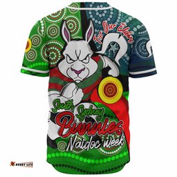 Amazing Aussie South Sydney Rabbitohs Custom Rabbitohs Bunnies Naidoc Week For Our Elders With Dot Bunnies Sport Style Shirt Baseball Shirt