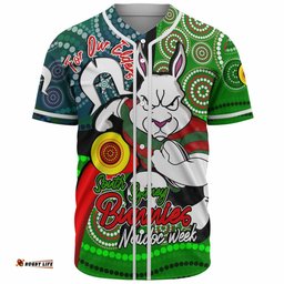 Amazing Aussie South Sydney Rabbitohs Custom Rabbitohs Bunnies Naidoc Week For Our Elders With Dot Bunnies Sport Style Shirt Baseball Shirt