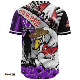 Amazing Aussie Sydney Swans ANZAC Day Honor Purple Valor And Spirit Baseball Shirt