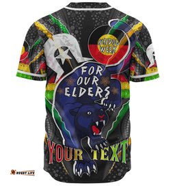 Amazing Aussie Penrith Panthers Naidoc Week Custom Penrith Panthers Naidoc Week For Our Elders Australian Indigenous Dot Art Baseball Shirt