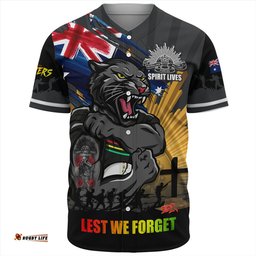 Amazing Aussie Penrith Panthers Fearless ANZAC Defender Baseball Shirt