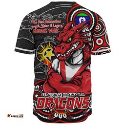 Amazing Aussie St. George Illawarra Dragons Spirit Of NAIDOC Series Baseball Shirt