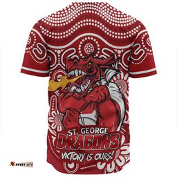Amazing Aussie St. George Illawarra Dragons Aboriginal Inspired Tough Fan Rugby For Life Ver 2.0 Baseball Shirt