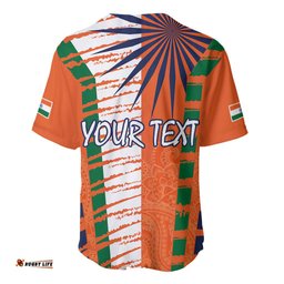 Personalised India Baseball Jersey Shirt Raising Sun Indian Pattern Mandala Murals