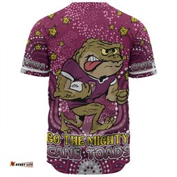 Queensland Cane Toads Custom Baseball Shirt - Custom With Aboriginal Inspired Style Of Dot Painting Patterns  Baseball Shirt