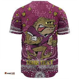 Queensland Cane Toads Custom Baseball Shirt - Custom With Aboriginal Inspired Style Of Dot Painting Patterns  Baseball Shirt