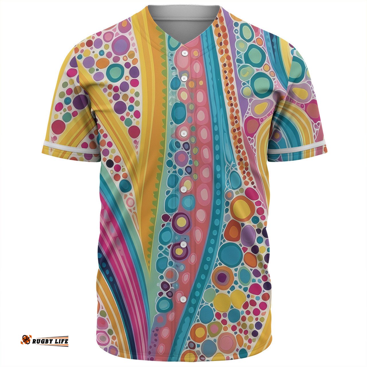 Australia Aboriginal Baseball Shirt - Aboriginal Colourful Dots Inspired Baseball Shirt