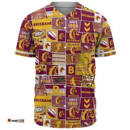 Brisbane Broncos Baseball Shirt - Team Of Us Die Hard Fan Supporters Comic Style