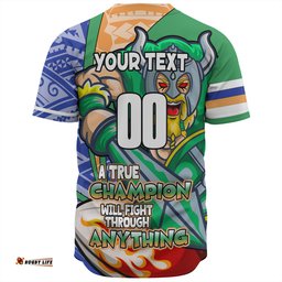 Canberra Raiders Grand Final Baseball Shirt - A True Champion Will Fight Through Anything With Polynesian Patterns
