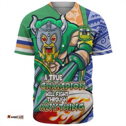 Canberra Raiders Grand Final Baseball Shirt - A True Champion Will Fight Through Anything With Polynesian Patterns