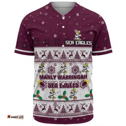Manly Warringah Sea Eagles Christmas Custom Baseball Shirt - Special Ugly Christmas Baseball Shirt