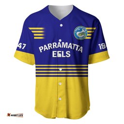 Eels Rugby Baseball Jersey Shirt Parramatta 1947 Dynamic Blue