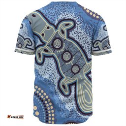 Australia Aboriginal Baseball Shirt - Platypus Aboriginal Dot Painting
 Baseball Shirt