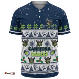 Canberra Raiders Christmas Custom Baseball Shirt - Special Ugly Christmas Baseball Shirt