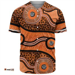 Australia Aboriginal Baseball Shirt - Australian Aboriginal Background
 Baseball Shirt