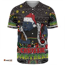 Penrith Panthers Christmas Custom Baseball Shirt - Christmas Knit Patterns Vintage Jersey Ugly Baseball Shirt