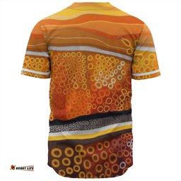 Australia Aboriginal Baseball Shirt - Abstract Theme Of Australian Indigenous Aboriginal Art Baseball Shirt
