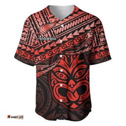 Personalised Matariki New Zealand Baseball Jersey Shirt Maori New Year Tiki Red Version