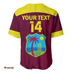 Personalised West Indies Cricket Baseball Jersey Shirt Go Windies Dynamic Version