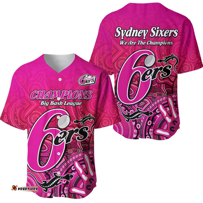 Sydney Sixers Champions Baseball Jersey Shirt Lizard Indigenous Aboriginal