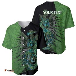 Personalised New Zealand Darts Baseball Jersey Shirt Aotearoa Maori Fern Mix Manaia Tattoo