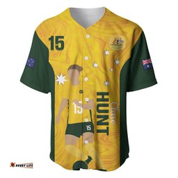 Australia Soccer Baseball Jersey Shirt Clare Hunt Matildas Gold Version