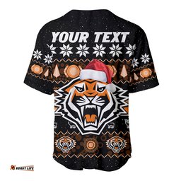Custom Personalised Wests Tigers Christmas Baseball Jersey Shirt Aboriginal Art Merry Xmas