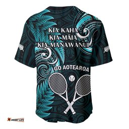 New Zealand Tiki Tennis Baseball Jersey Shirt 2024 Aotearoa Tenehi Maori Silver Fern Turquoise