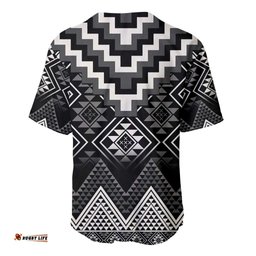 Black Taniko Aotearoa Baseball Jersey Shirt Niho Taniwha Mix Poutama