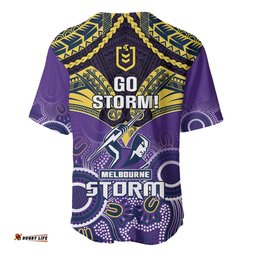 Storm Rugby Baseball Jersey Shirt Go Melbourne Aboriginal Mix Polynesian Pattern