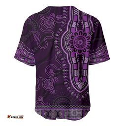 Purple African Dashiki With Australia Aboriginal Art Baseball Jersey Shirt