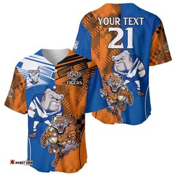 Custom Bulldogs and Tigers Baseball Jersey Shirt Rugby Mascot With Sporty Style