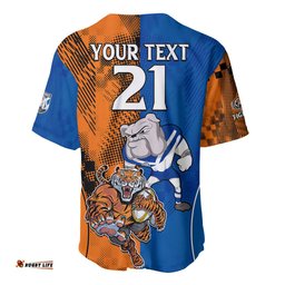 Custom Bulldogs and Tigers Baseball Jersey Shirt Rugby Mascot With Sporty Style