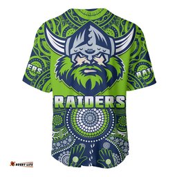 Raiders Rugby Baseball Jersey Shirt Aboriginal Pattern