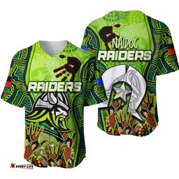 Raiders NAIDOC Aboriginal Patterns Baseball Jersey Shirt