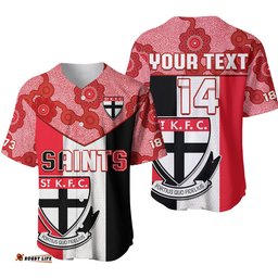 Custom Text And Number Saints Football Baseball Jersey Shirt St Kilda 1873 Aboriginal Dot Painting
