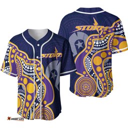NAIDOC Week Melbourne Storm Baseball Jersey Shirt Aboriginal Dot Painting
