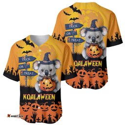 Happy Koalaween Baseball Jersey Shirt Koala Ghost Trick or Treat