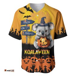 Happy Koalaween Baseball Jersey Shirt Koala Ghost Trick or Treat