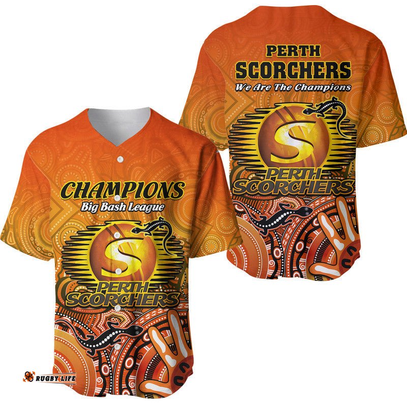 Perth Scorchers Champions Baseball Jersey Shirt Lizard Indigenous Aboriginal
