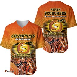 Perth Scorchers Champions Baseball Jersey Shirt Lizard Indigenous Aboriginal