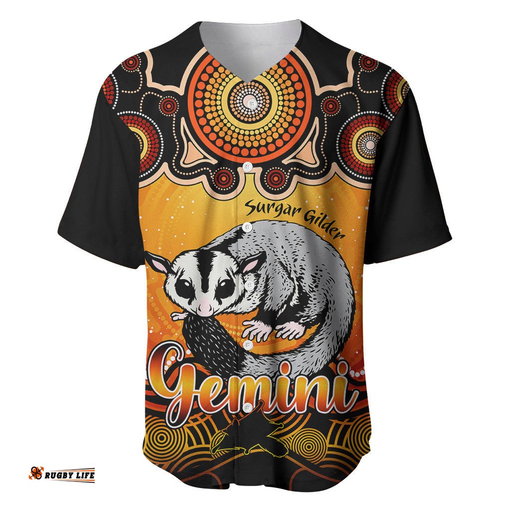 Personalised Australia Gemini Sugar Gilder Zodiac Baseball Jersey Shirt Auz Astrology Aboriginal Red