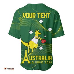 Personalised Australia Go Paris 2024 Baseball Jersey Shirt National Color Ver1