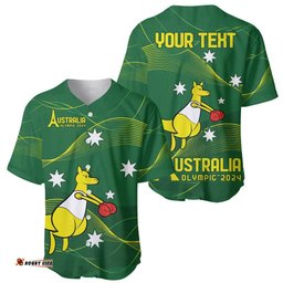 Personalised Australia Go Paris 2024 Baseball Jersey Shirt National Color Ver1