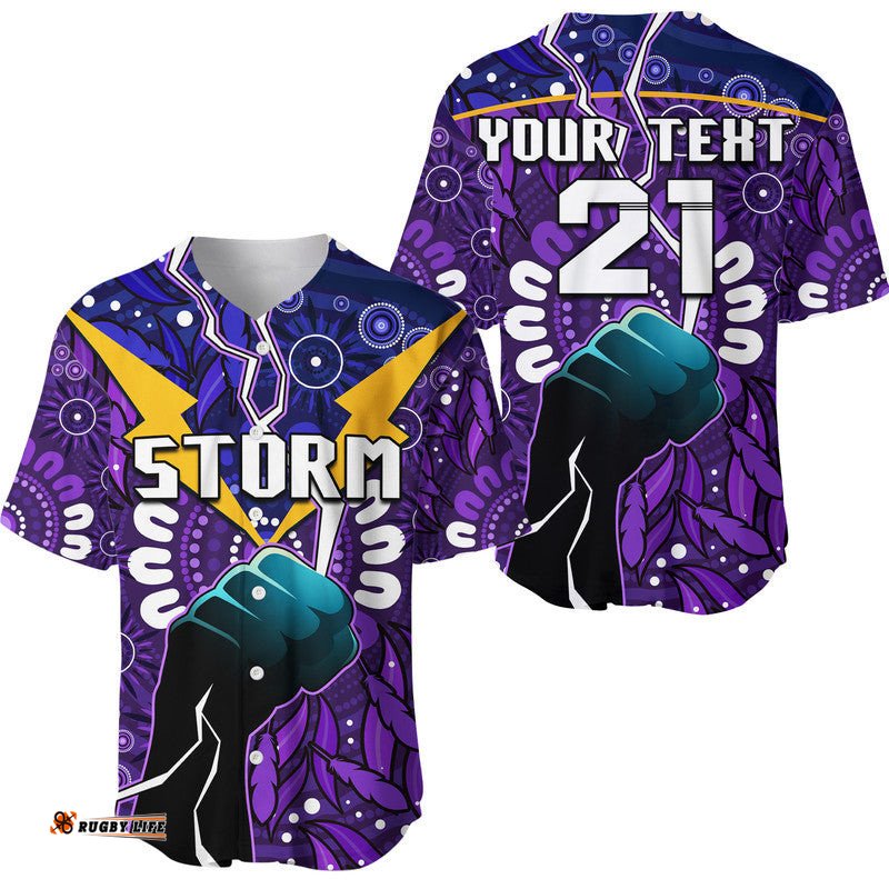 Custom Personalised Storm Rugby Baseball Jersey Shirt Indigenous With Thunder Go Storm